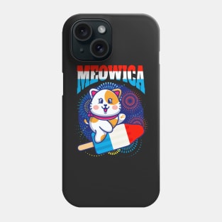 Cute Meowica Patriotic Cat 4th of July Phone Case