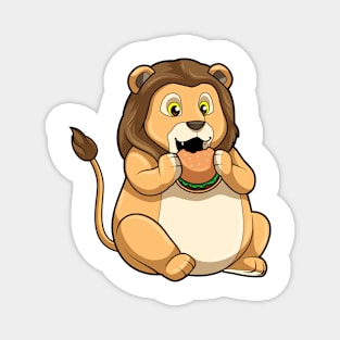 Lion with Burger Magnet