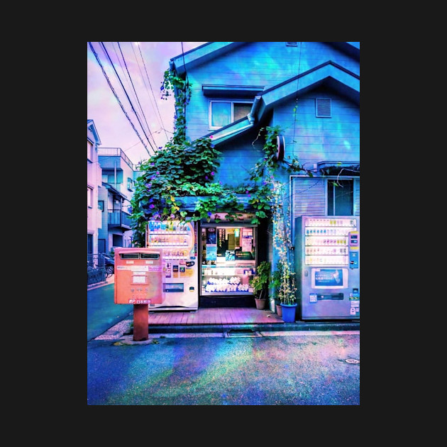 Disover Vaporwave Japanese Vending Machine Alley - Vaporwave Aesthetic - T-Shirt