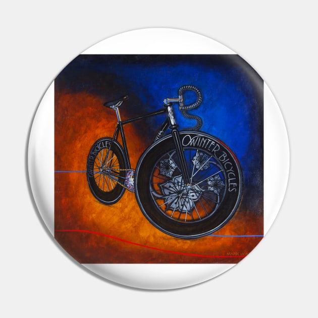 Winter Track bicycle Pin by markhowardjones