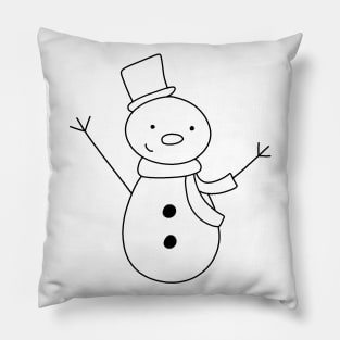 Snowman Drawing Pillow