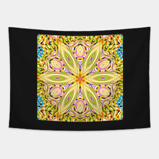 Kaleidoscope flower yellow Tapestry