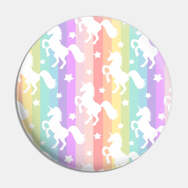 Unicorn pattern rainbow magical Pin by Flipodesigner