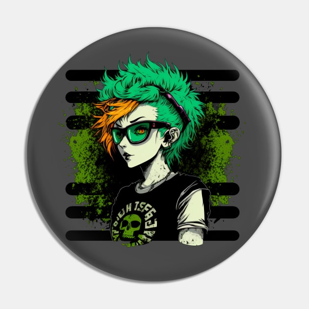 Industrial Punk Emo Nu Goth Girl Biohazard Pin by The Multiverse is Female