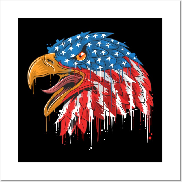 American Flag Eagle 4th Of July Patriotic USA All Over Print Baseball Jersey  - Banantees