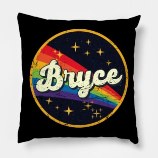 Bryce // Rainbow In Space Vintage Grunge-Style Pillow
