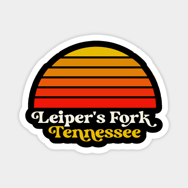 Leiper's Fork Tennessee Retro Sunset Nashville Magnet by PodDesignShop