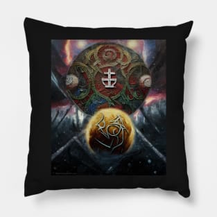 Alien Arcane Aesthic AiArt space cross Pillow