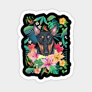 Tropical Black and Tan Bull Terrier Magnet