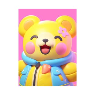 AKBLM - KAWAII かわいい BLUSHY CHEEKS KUMA | CUTE 3D ANIME TEDDY BEAR T-Shirt