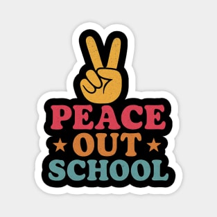 Peace Out School – Fun Last Day of School Retro Summer Magnet