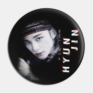 SK Hyunjin Dark Glitch Effect Pin