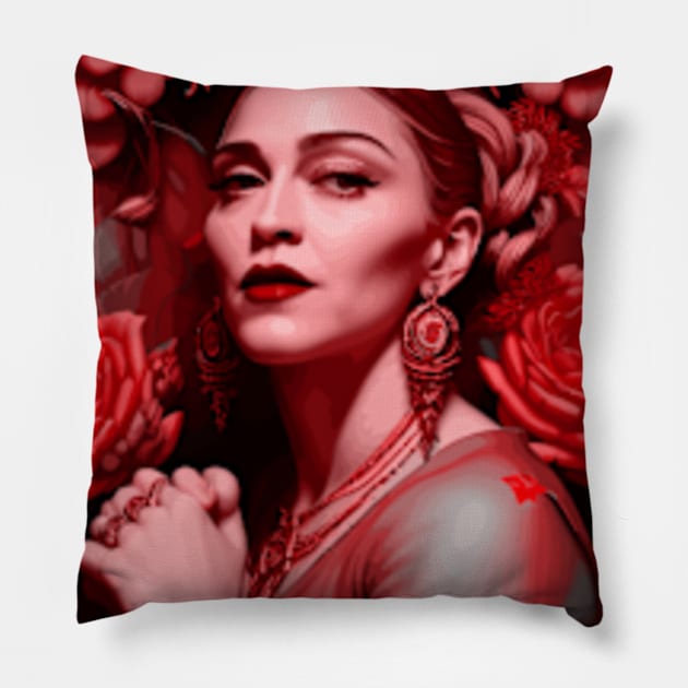 Vintage Portrait art of Madonna Pillow by Vintagiology