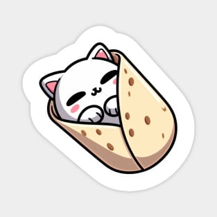 cat inside a burrito Magnet