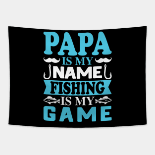 Papa is my name Fishing is my Game Tapestry