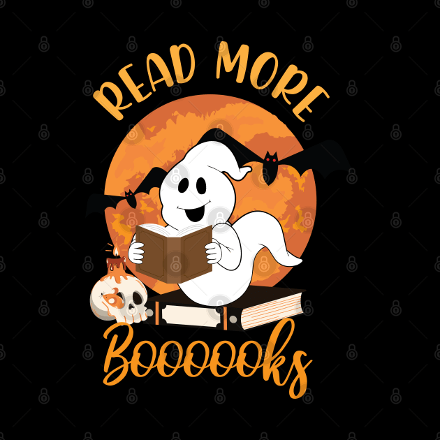 Read More Books Halloween Cute Ghost Boo Librarian Teacher, read more boooooks by chidadesign