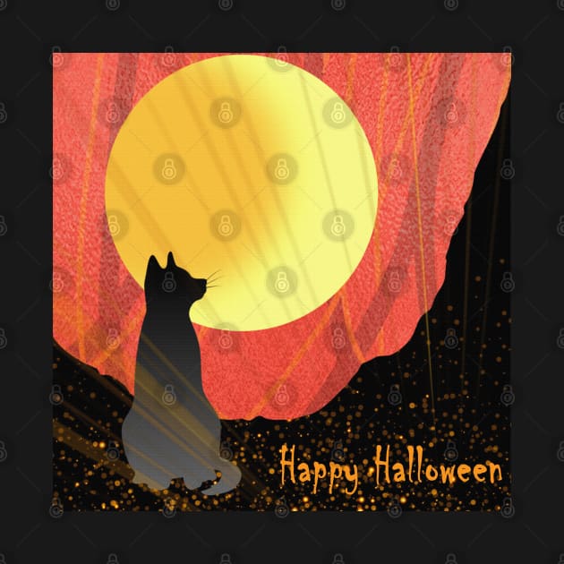 Halloween Cat At Night by holidaystore