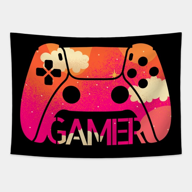 Gamer Controller Silhouette Tapestry by MrDrajan