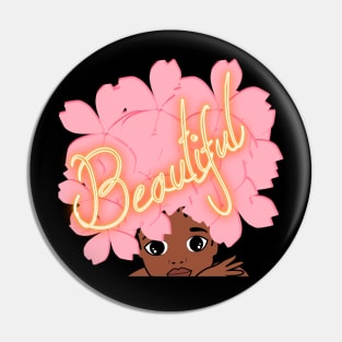 BEAUTIFUL GIRL WITH FLOWERS Pin