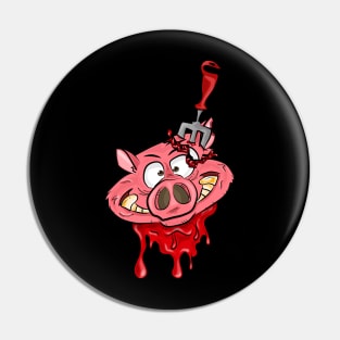 Porky Pig Head with Pinned Fork On Left Ear Pin