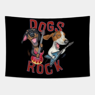 Dogs Rock Cute Funny Tapestry