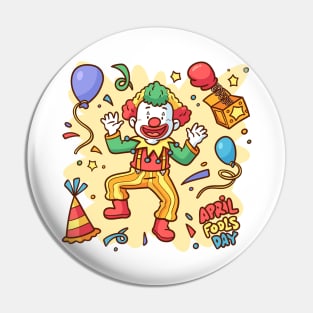 April s fol Day Clown Pin