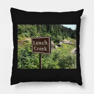 Lunch Creek Sign at Glacier National Park Pillow