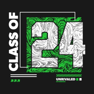 Class of 2024 Urban Streetwear // Graduation Class of '24 Green T-Shirt