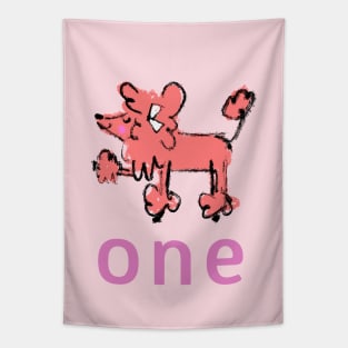 Poodle - One - Baby's First Birthday Tapestry