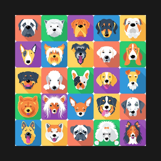 Dogs flat design by kavalenkava