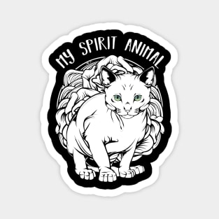 Russian Blue - My Spirit Animal - Cute Line-Art Cat Magnet