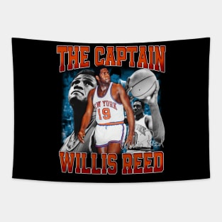 Willis Reed The Captain Basketball Legend Signature Vintage Retro 80s 90s Bootleg Rap Style Tapestry