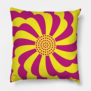 Dahlia in Cerise and Yellow Pillow