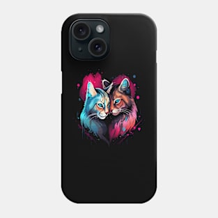 American Bobcat Couple Valentine Phone Case