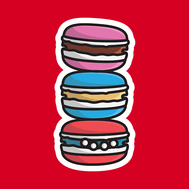 Set of Donuts with Icing Sticker vector illustration. Food objects icon concept. Set of colorful glossy donuts with glaze and powder sticker vector design with shadow. by AlviStudio