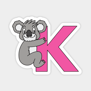 Letter K with Koala Magnet