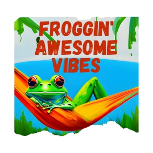 Frog Gifts Awesome Summer Vibes T-Shirt