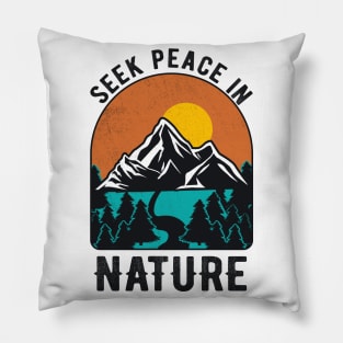 Camping Peace In Nature Mountains Hiking Outdoor Pillow