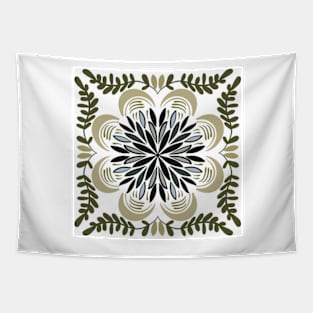 Olive and Sage Mandala Pattern Tapestry