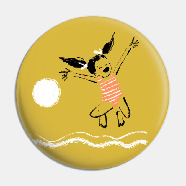 Yellow Sunshine Summer Pin by Shelley Johannes Art