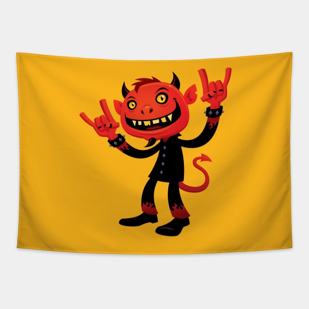 Heavy Metal Devil Tapestry by fizzgig