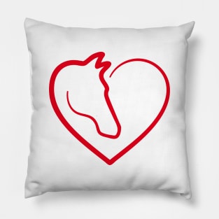 I love horses, heart with horse head Pillow