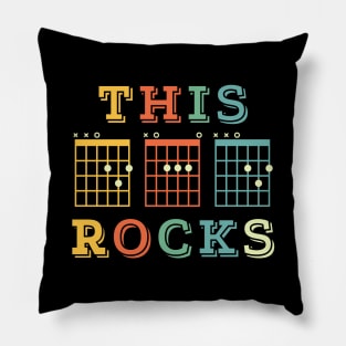 This Dad Rocks Guitar DAD Chords Tab Retro Theme Pillow