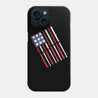 American Flag Billiards Shooting Pool, Funny Pool Team Gift Phone Case