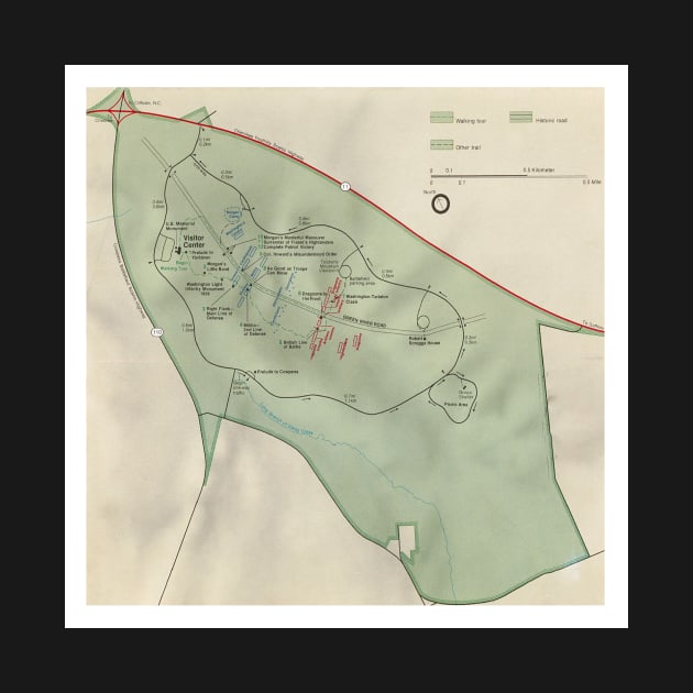 Cowpens National Battlefield Map (1990) Vintage South Carolina Revolutionary War Battle Atlas by Bravuramedia