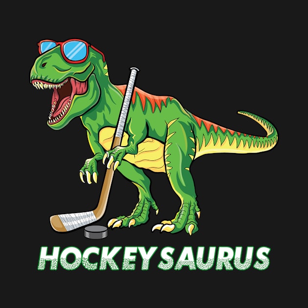 Hockeysaurus Dinosaur Ice Hockey Trex Kids Boys Ice Hockey by UNXart