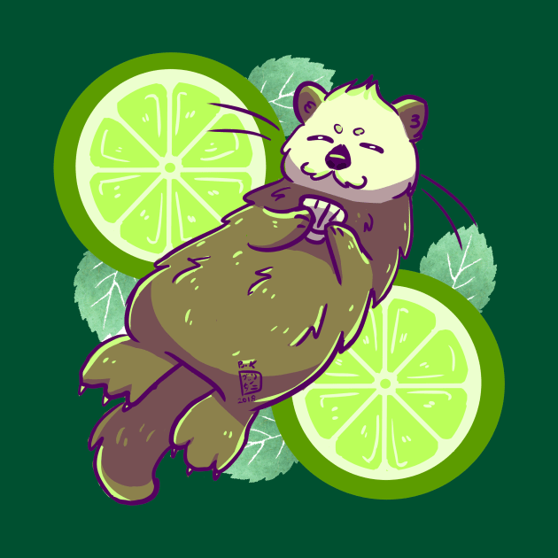 Lime Sea Otter Splash by LeafBunnyStudios