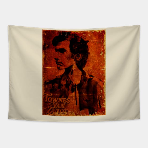 Portrait of Townes Van Zandt Tapestry by Dr.BreakerNews