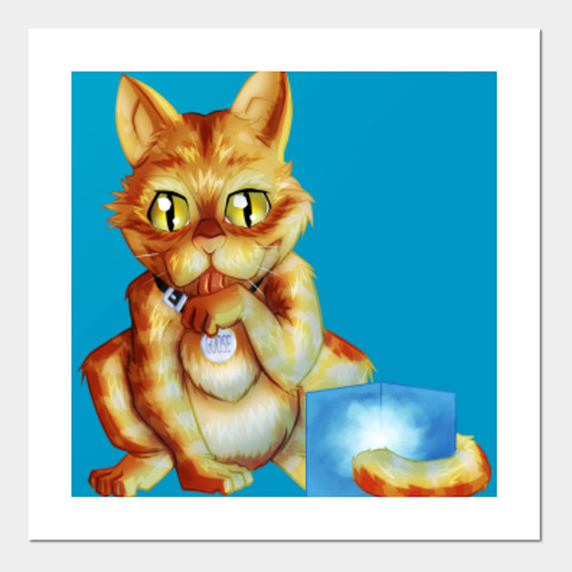 A Cat And Their Cube Captain Marvel Affiche Et Impression D