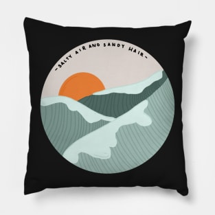 "salty air and sand hair" beachy aesthetic Pillow